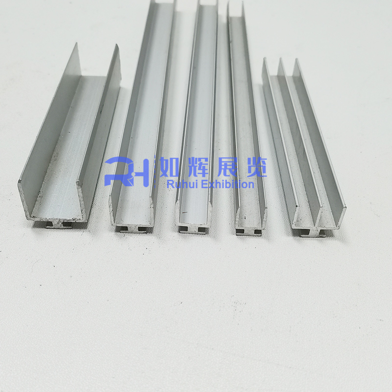 铝合金凹槽展览铝材8MM10公分玻璃U形铝卡槽U型13单槽山槽铝边条