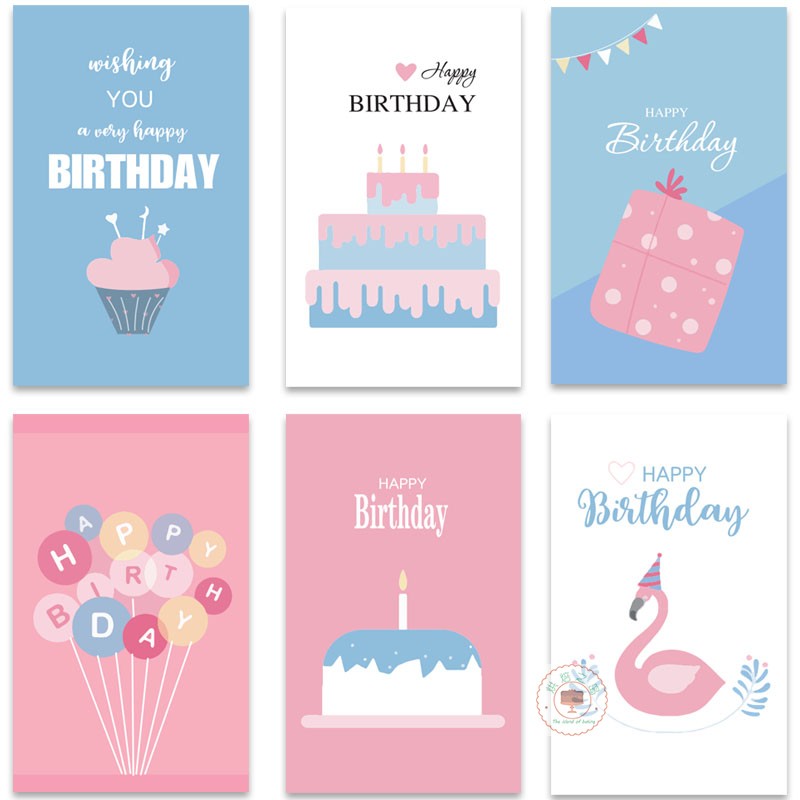 50张/包简约卡通生日快乐节日装饰贴纸自粘礼品贺卡包装封口标签