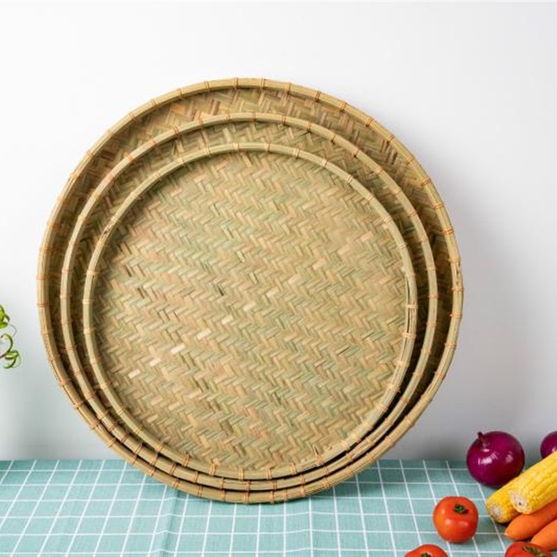 纯手工编织品竹编 晾晒竹匾竹筛竹制品装饰晒药晒干货竹簸箕包邮