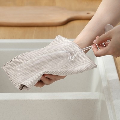 擦玻璃鱼鳞抹布家务不留痕清洁布厨房专用无痕不留水渍吸水不掉毛