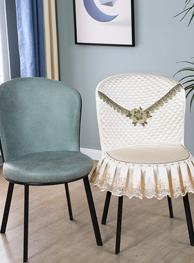 异形餐桌椅子套罩椅套简约凳子套家用圆弧形椅子套垫子靠背一体O2