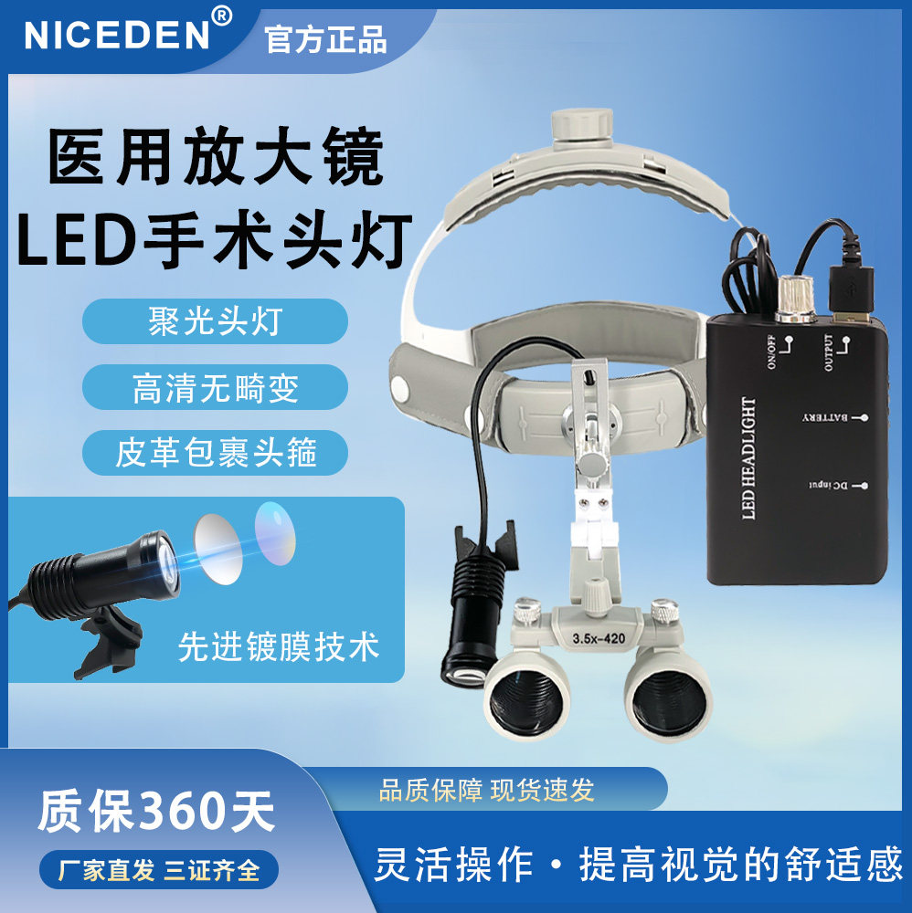 niceden放大镜头戴式5W头灯