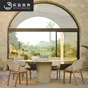 户外沙发民宿客栈露阳台天庭院意创休单闲藤编绳人桌椅三22