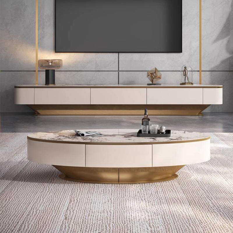 意式轻岩板茶几3092#计师简约现代大奢小户设型高厅端客地柜电视