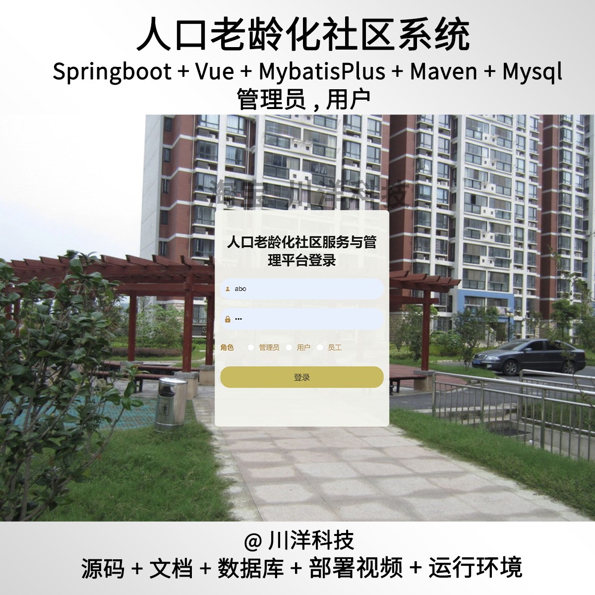 springboot vue人口老龄化管理系统java源码送部署视频文档
