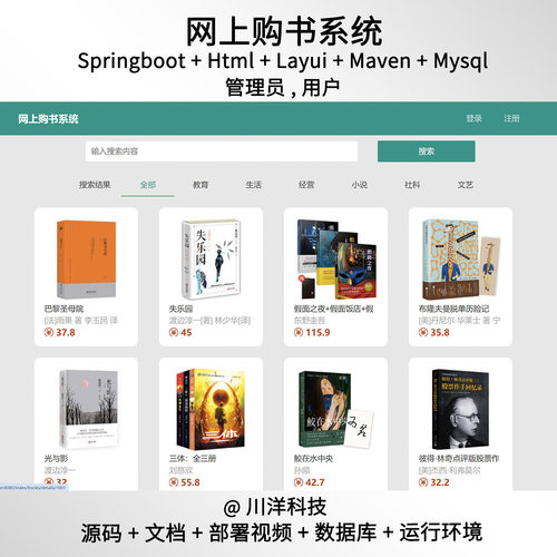 springboot html图书商城javaweb源码前后台送部署视频万字文档