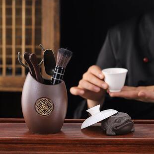 泡茶工具全套柴烧功夫茶具配件抹茶刷茶匙茶刀茶针茶道收纳高端茶