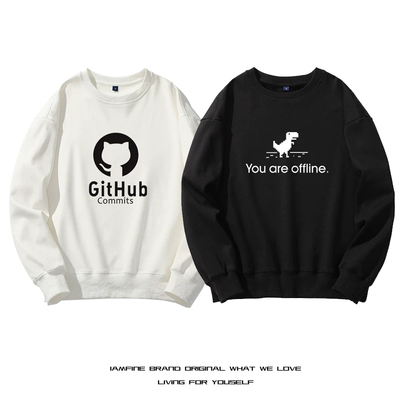 Github极客小恐龙圆领卫衣男