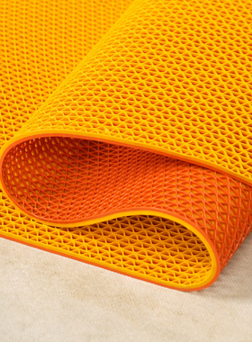 浴室防滑垫镂空洗澡专用防摔卫生间地垫浴室脚垫明黄色爱马橙商用