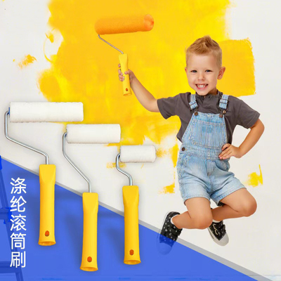 轻绘墙绘刷4寸滚筒刷2寸刷油漆丙烯颜料乳胶漆涂料滚刷小滚筒迷你滚筒刷水粉颜料拇指滚刷工具套装无死角