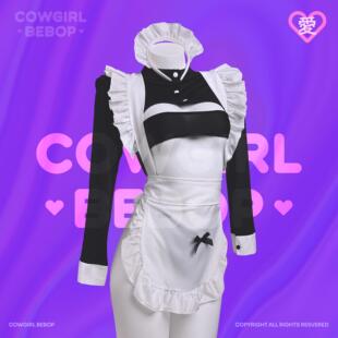 COWGIRL BEBOP[爆衣女仆]连体紧身性感cos镂空二次元辣妹围裙套装