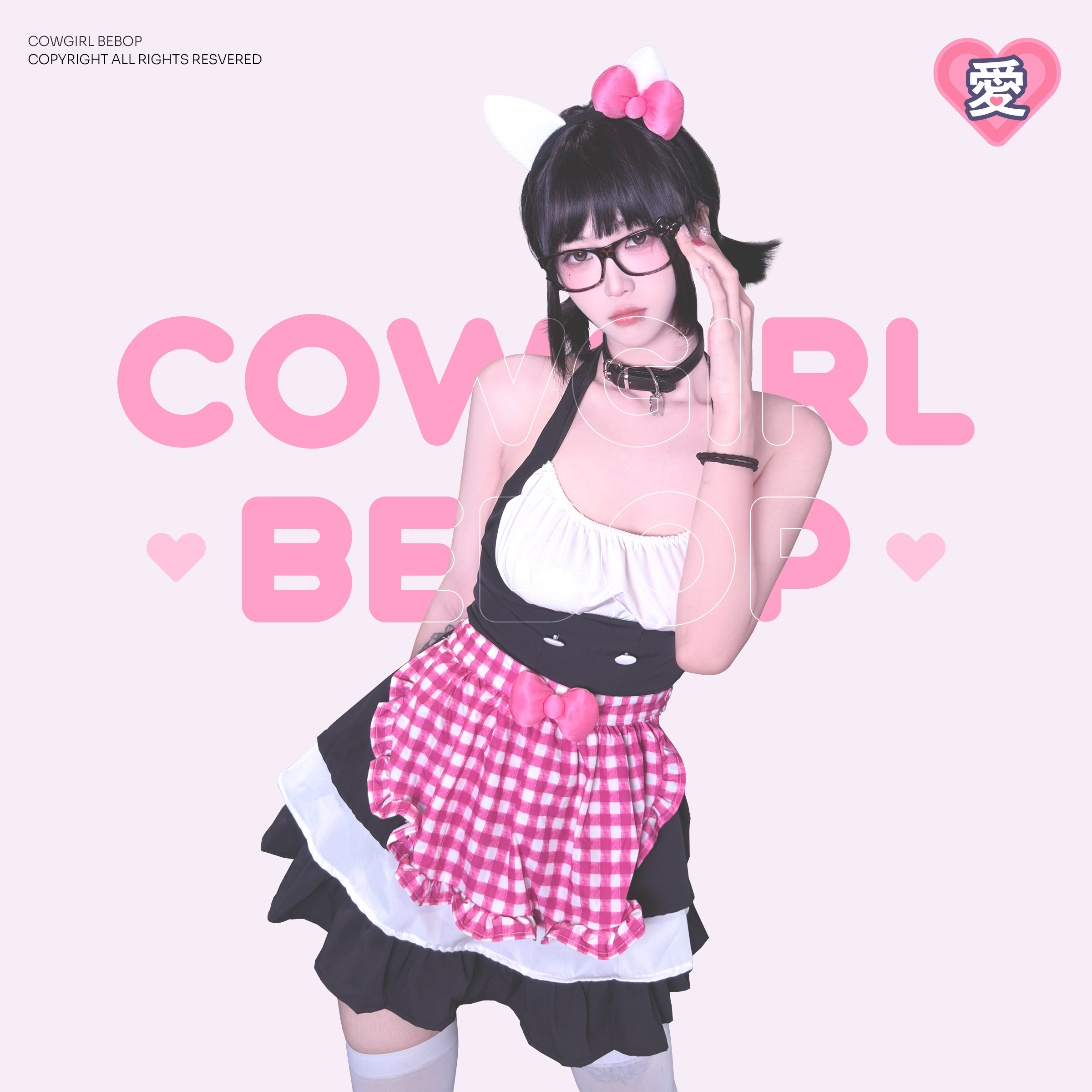 COWGIRL BEBOP[小红莓]cosplay束身格子女仆可爱超短性感制服战袍