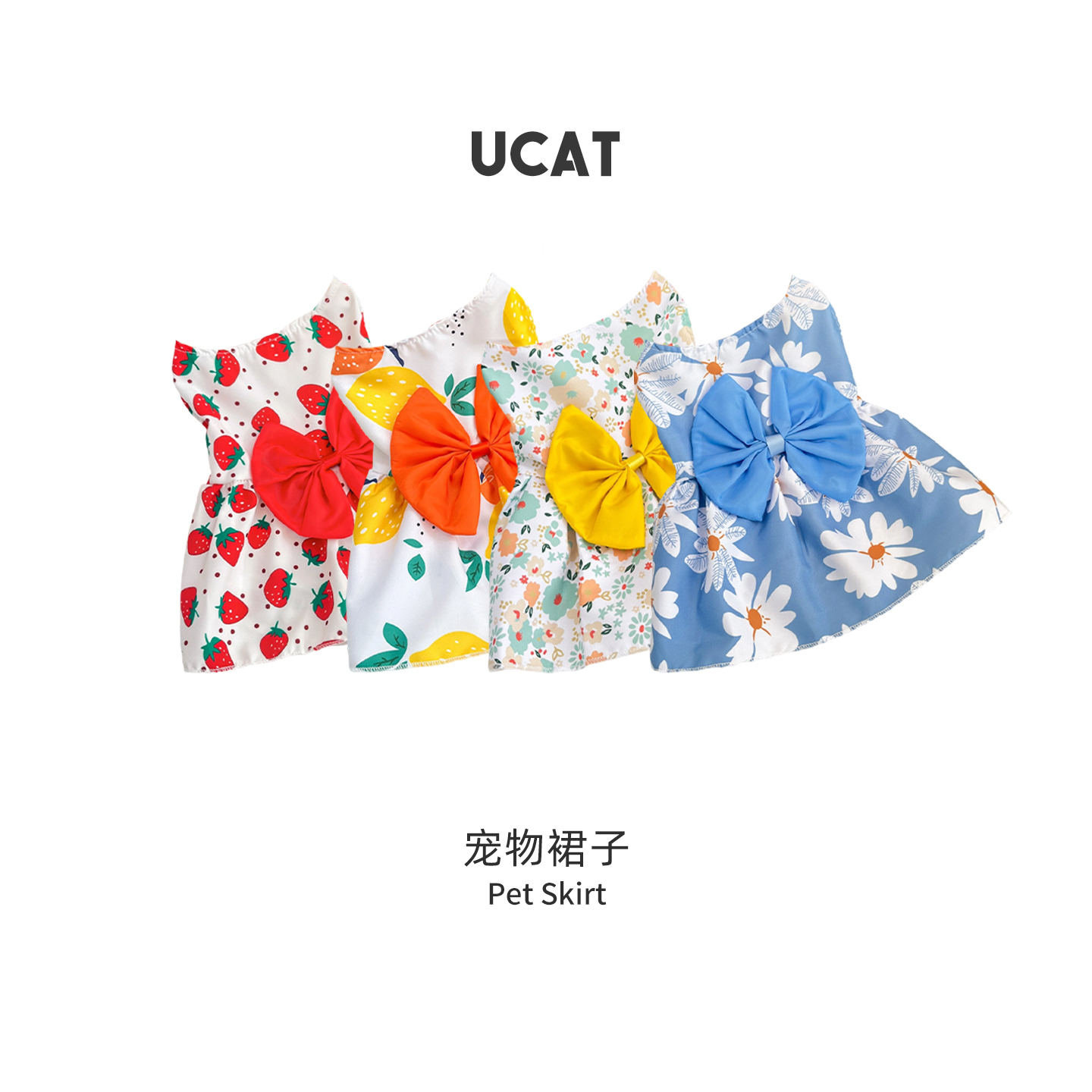 ucat蝴蝶结猫礼服春夏格子