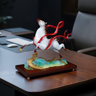 精选彩铜《鹏程万里》马摆件新中式家居办公室铜马乔迁开业商务礼