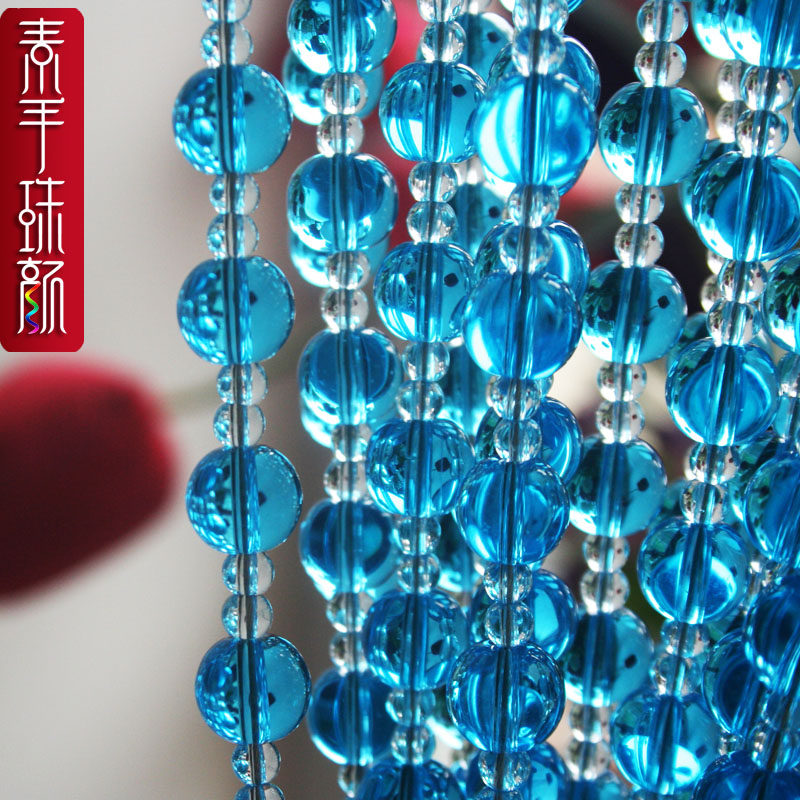 绿色满穿风水门帘定制珠帘水晶隔断帘水晶帘客厅挂帘玄关装饰帘子