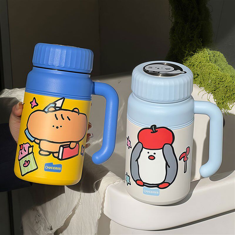 新款陶瓷内胆保温杯大容量带把手水杯男办公室泡茶杯女生咖啡杯子