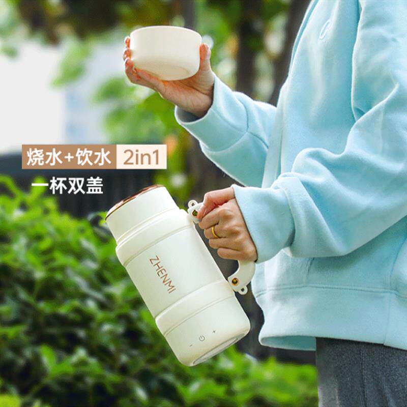 电热水壶车载便携式差旅调温烧水壶小型双盖直饮调奶保温烧水杯