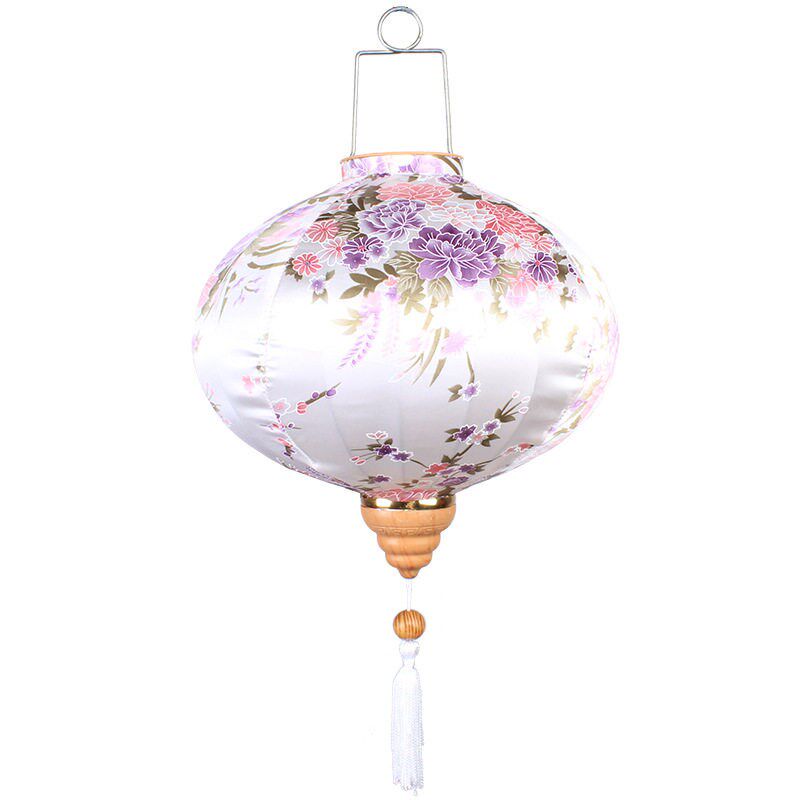 圆形红灯笼中式大灯笼彷古印花绸布餐厅茶馆婚庆挂件宫灯灯笼挂饰