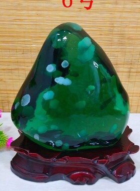 包邮绿水晶天然火山琉璃原石头家居客厅玄关镇宅招财饰品奇石摆件