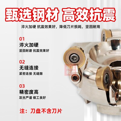 精选R10面铣刀盘10R圆弧开粗刀盘数控圆鼻铣刀盘BRC装RCMT2006圆