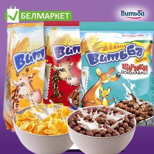 白俄罗斯进口杂粮早餐巧克力圈维奇卡玉米片小麦片亚麻籽干吃即食