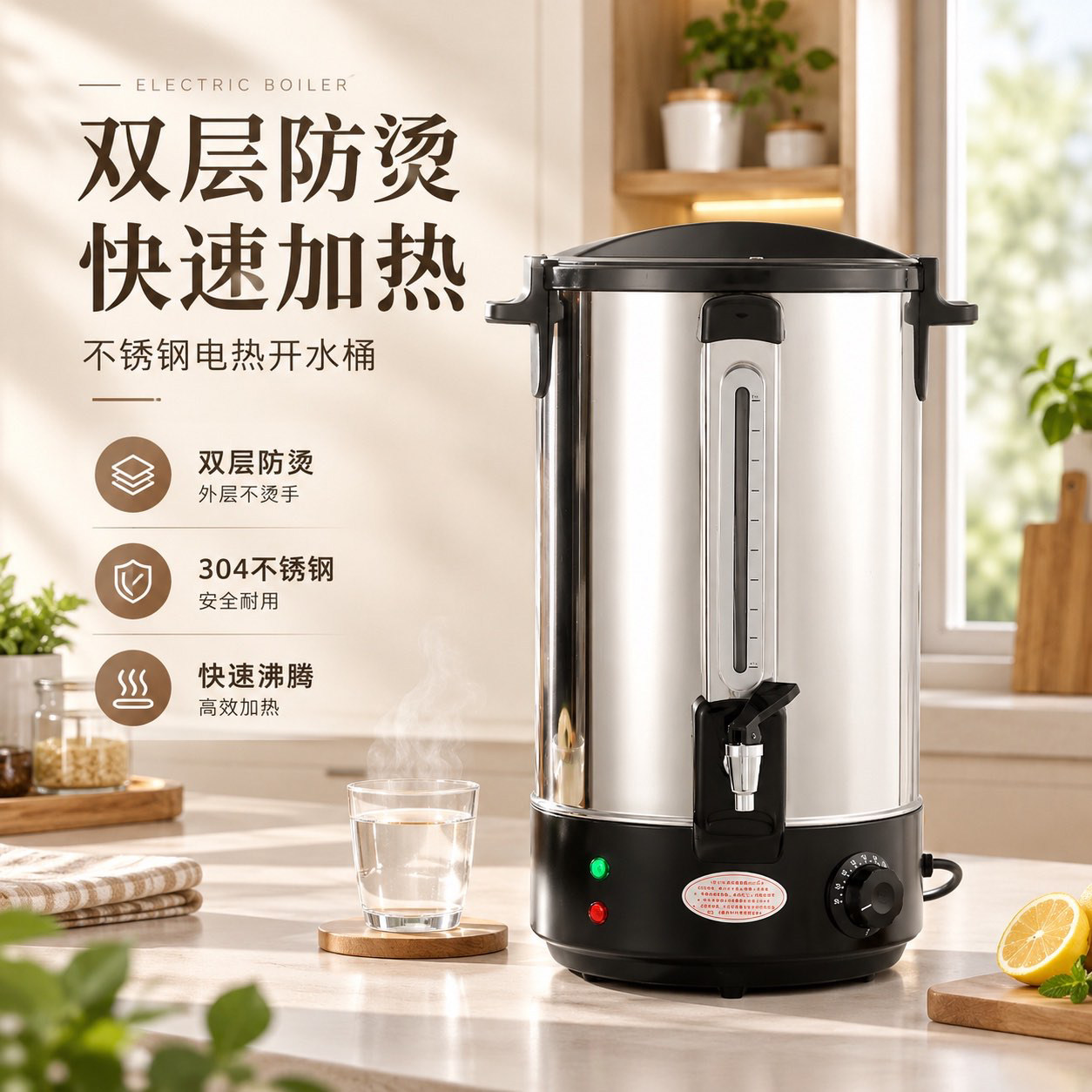 意大利不锈钢烧电热开水煮茶水桶