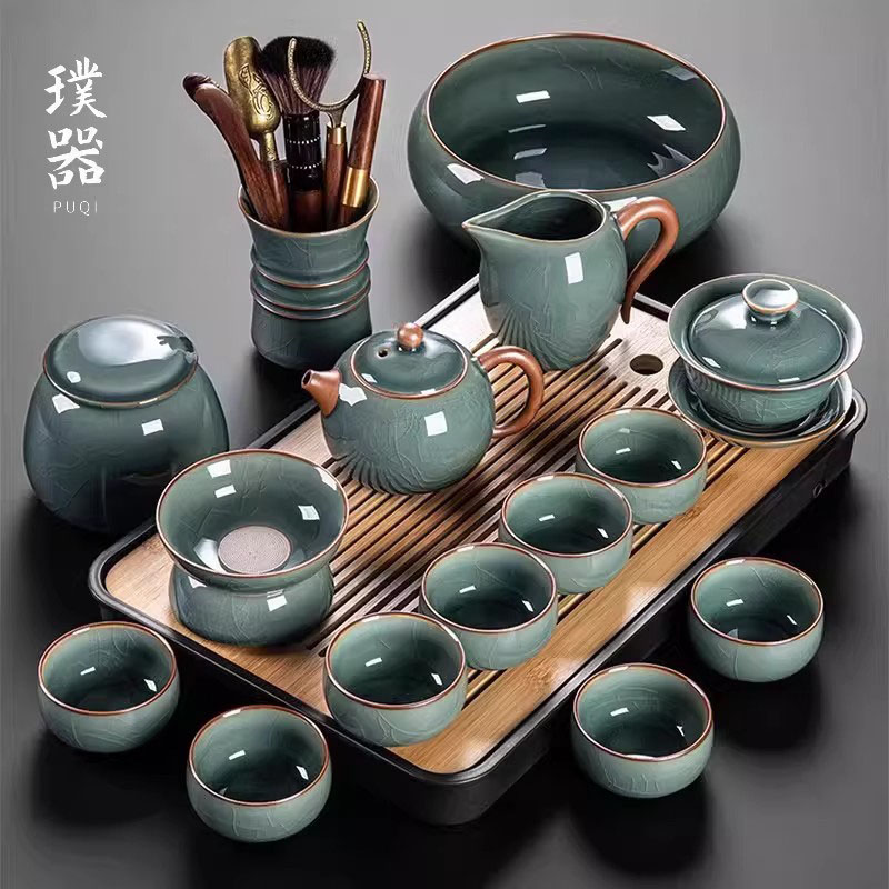 哥窑功夫陶瓷茶具高档轻奢套装