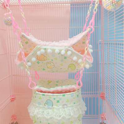 春夏款蜜袋鼯用品宠物套装飞鼠悬挂棉窝双层吊床睡窝睡袋