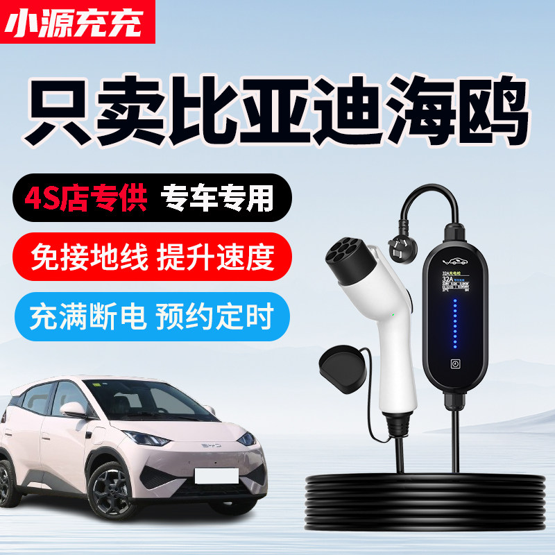 适用比亚迪海鸥专用充电枪新能源汽车充电器家用便携式随车充7KW