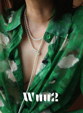 Wuu2 森野白茶 艺术立体烧花绿色油画印花衬衫微透复古上衣女夏季