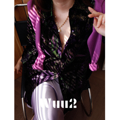 Wuu2复古洒金丝绒衬衫