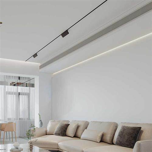 磁吸轨道灯嵌入式无主灯客厅餐厅线条灯照明家用灯暗藏导轨泛光灯