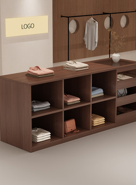 服装玻璃中岛台流水台摆件展示柜包安装女装店饰品陈列柜储物柜子