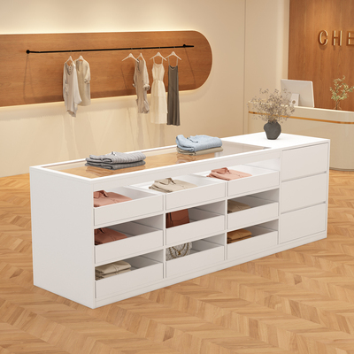 服装店中岛柜流水台带玻璃