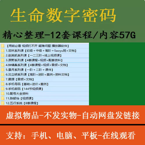 生命数字密码课程数字心理学生命密码联合密码解读视频教程合集