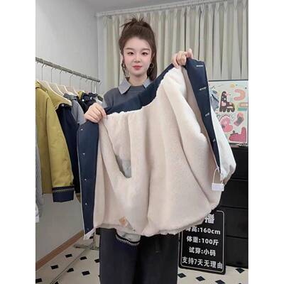 韩时尚撞HTQ色连休帽加绒加厚外女秋冬新款20系25闲百搭派克服上