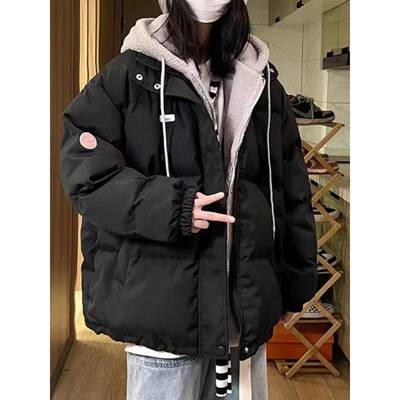 假件羽服女冬季20两2IGG4新款韩系宽松冬装羊羔毛绒外女款套加绒