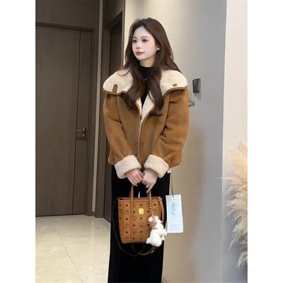 两面穿羊羔毛加毛外RGI套女冬短款秋2025新款巨好看绒加厚皮一体