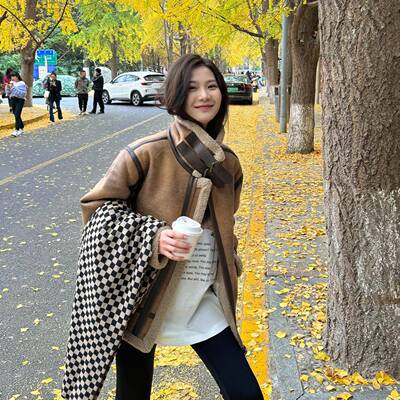 皮毛一体羊羔毛外WAM套女202冬5新款麂皮绒车机服夹克棉服男女季