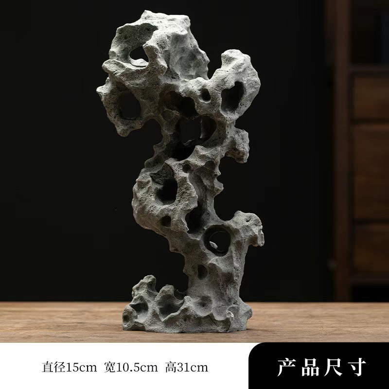 鱼缸造景仿真太湖石摆件酒店玄关庭院微型沙盘盆景假山石水景观