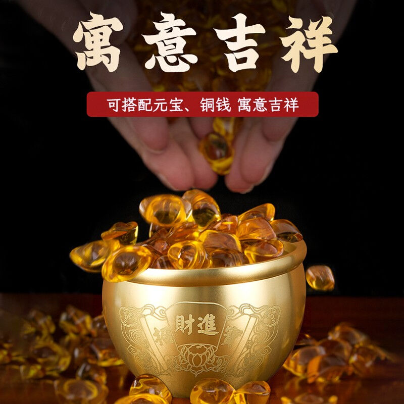 嘉柏兰黄铜米缸聚财百福缸聚财进宝铜缸铜聚宝盆虎年吉祥聚财铜器