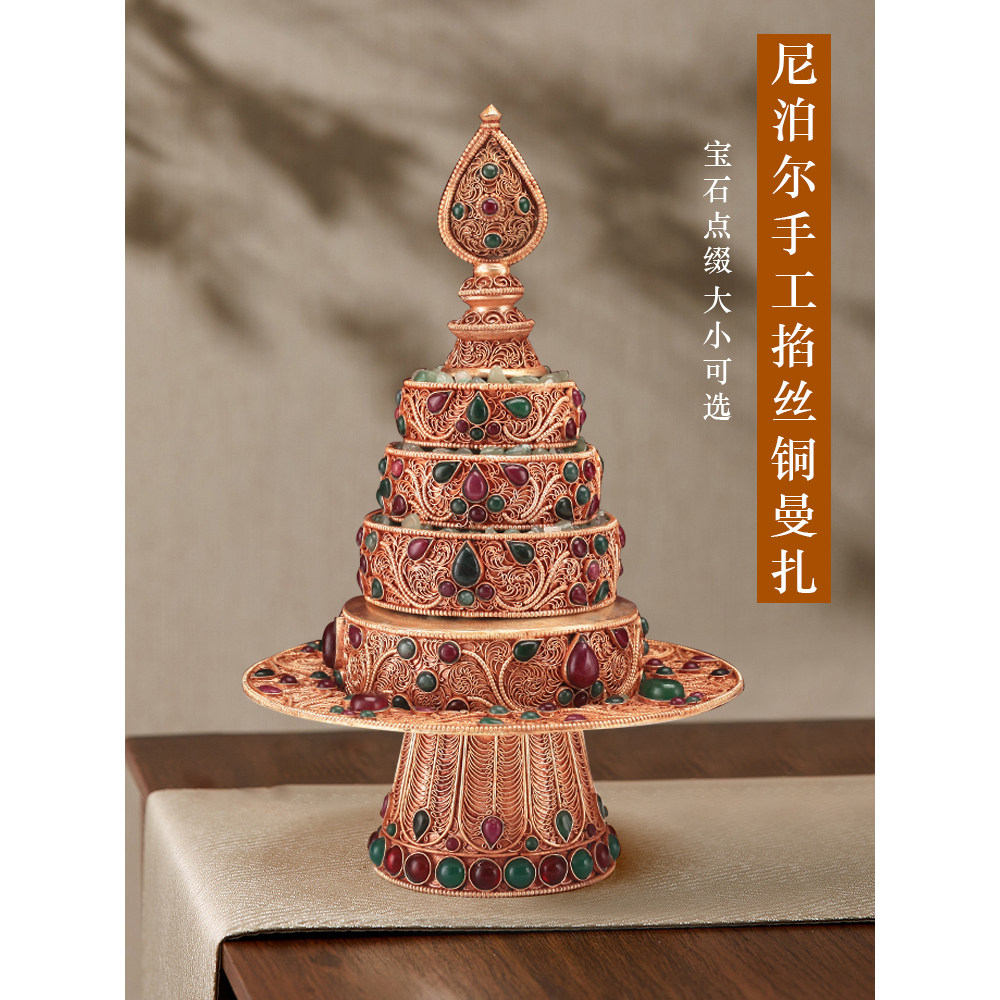 圆莲花尼泊尔手工曼扎盘