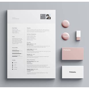 精选外企500强互联网简约创意简历模板AI、word、pages三格式