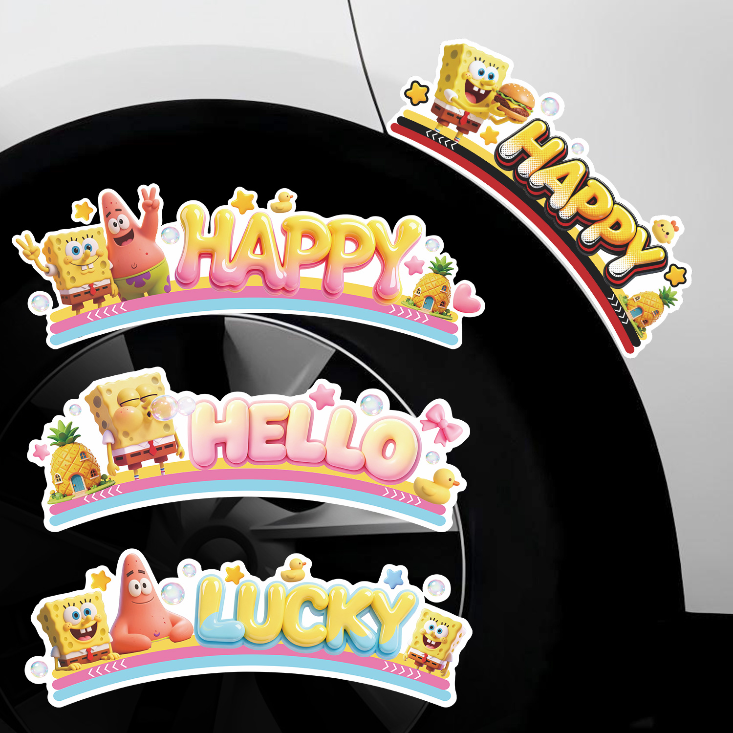 海绵宝宝汽车轮眉装饰贴画