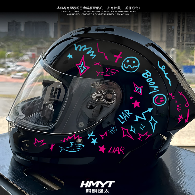 金克斯jinX金克丝摩托车头盔创意贴纸车身个性涂鸦防水装饰贴画