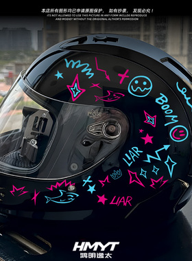 金克斯jinX金克丝摩托车头盔创意贴纸车身个性涂鸦防水装饰贴画