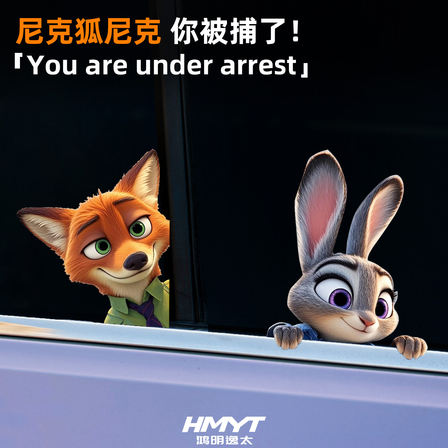 适用于汽车车窗贴可爱卡通尼克