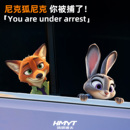 适用于汽车车窗贴可爱卡通尼克朱迪创意贴电动摩托车身划痕遮挡贴