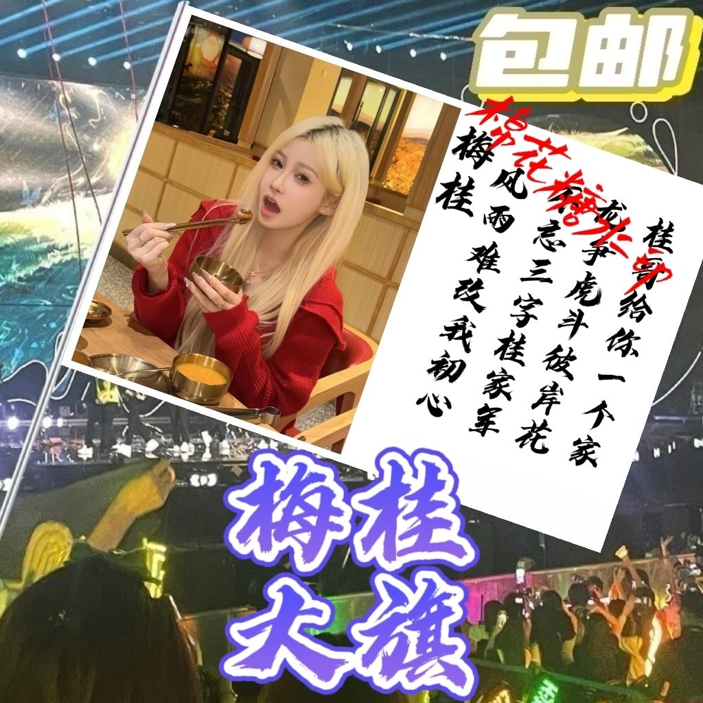 网红梅桂应援大旗定制热门网红梅桂大旗支持来图定制旗帜