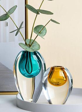 琉璃花瓶创意简约现代轻奢客厅玄关家居软装插花玻璃装饰品摆件小